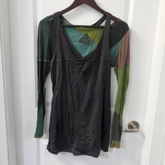 2000s green mosaic grunge / boho longsleeve - Picture 7 of 7